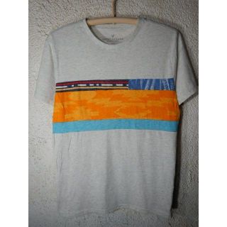 アメリカンイーグル(American Eagle)の7498　　アメリカン　イーグル　半袖　ｔシャツ　ボーダー　切り替え　デザイン(Tシャツ/カットソー(半袖/袖なし))