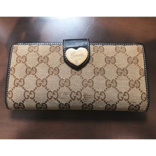 グッチ(Gucci)のグッチ　GUCCI 財布　長財布　GGキャンバス　ハート金具(財布)