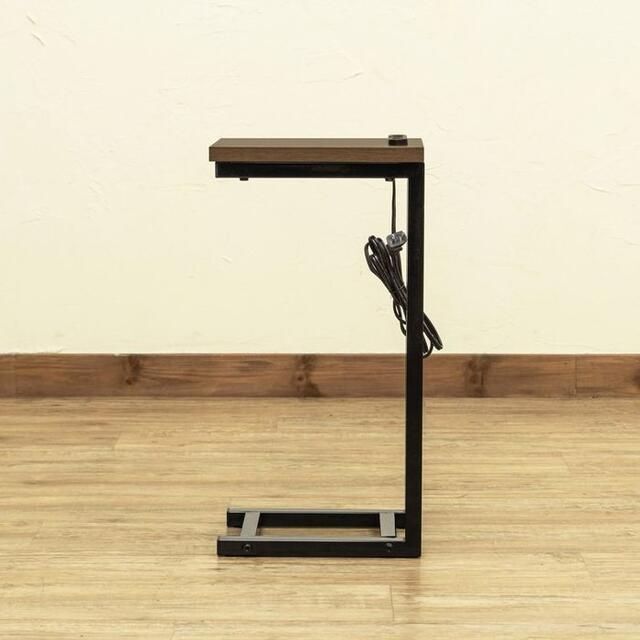 サイドテーブル コンセント付 ミニテーブル 完成品 18cm×26cm