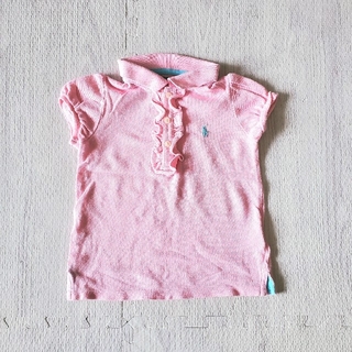 ラルフローレン(Ralph Lauren)のラルフローレン　半袖ポロシャツ　85cm　ピンク　女の子春夏トップスフリル可愛い(シャツ/カットソー)