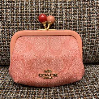 COACH ピンク がま口 キャンディ コインケース カード ポーチ コーチ