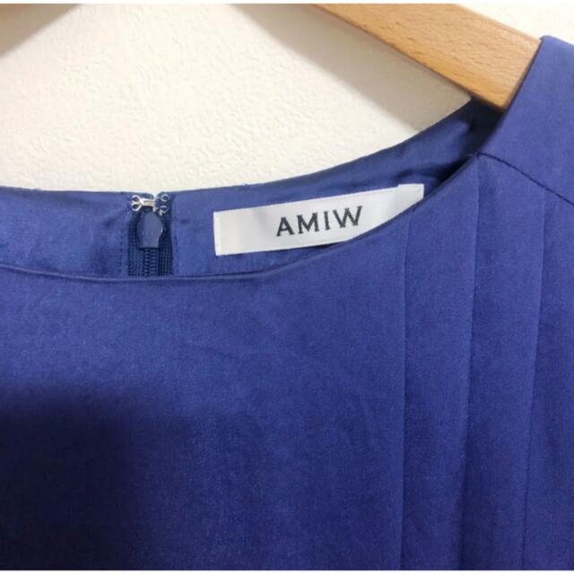 AMIW(アミウ)の♪AMIW ラッフルスリーブワンピース ♪38 ブルー系 レディースのワンピース(ひざ丈ワンピース)の商品写真