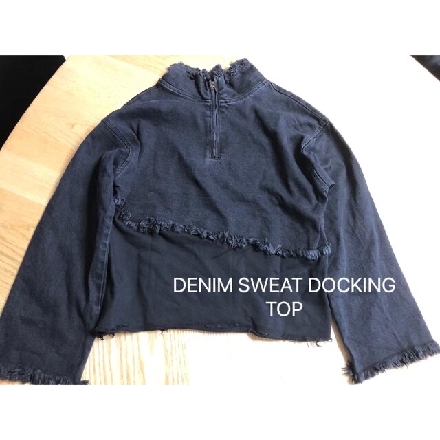 Ameri VINTAGE(アメリヴィンテージ)のDENIM SWEAT DOCKING TOP レディースのトップス(トレーナー/スウェット)の商品写真