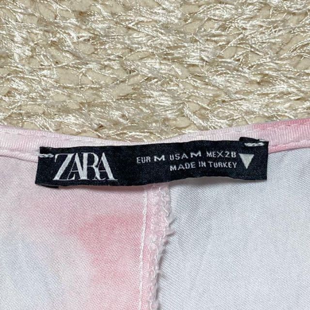 ZARA(ザラ)のZARA♡サテン タイダイロングワンピース ドレス ブルー Aライン フレア レディースのワンピース(ロングワンピース/マキシワンピース)の商品写真