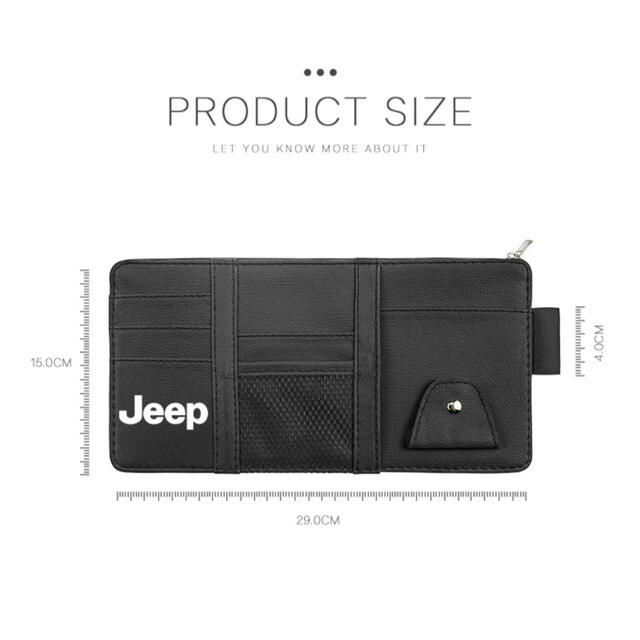 Jeep(ジープ)の☆新品☆ジープ　Jeep カードケース　サンバイザー　収納　赤　レッド 自動車/バイクの自動車(車内アクセサリ)の商品写真