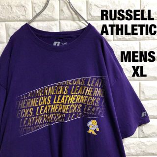 ラッセルアスレティック(Russell Athletic)のラッセルアスレティック　半袖Tシャツ　チームロゴ　パープル　メンズXLサイズ(Tシャツ/カットソー(半袖/袖なし))