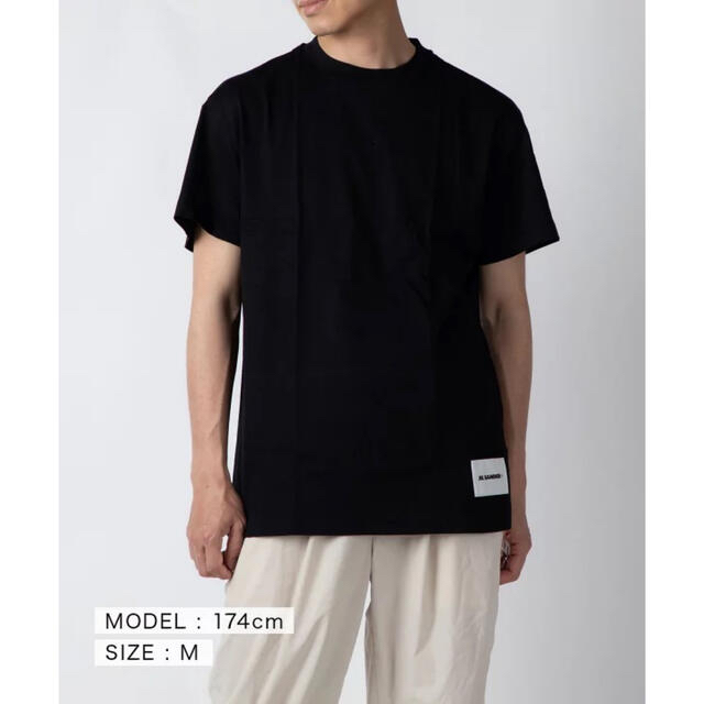 ジルサンダー　JILSANDER  パックＴシャツ　M バラ１枚　ブラックTシャツ/カットソー(半袖/袖なし)