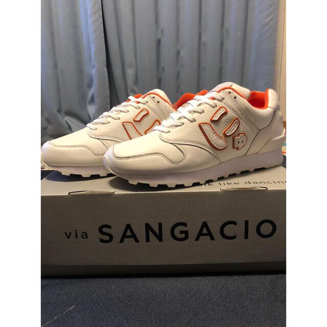 via SANGACIO にゅ～ず『WHITE/ORANGE』 メンズの靴/シューズ(スニーカー)の商品写真