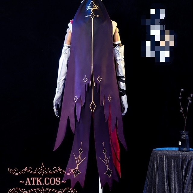 S⑥4 原神 ロサリア コスプレ 槍 武器 模様 ストキング 紫 靴 S⑥4 原神 ロサリア コスプレ 槍 武器 模様 ストキング 紫 靴