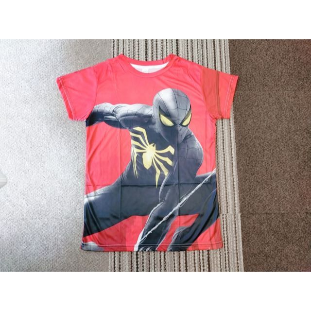 【新品】ブラックスパイダーマン Tシャツ 160 キッズ/ベビー/マタニティのキッズ服男の子用(90cm~)(Tシャツ/カットソー)の商品写真