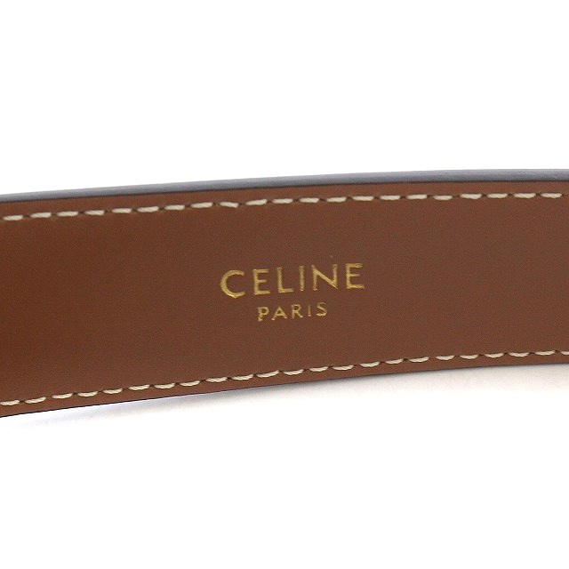 celine(セリーヌ)のセリーヌ ベルト レザー ハトメ マカダムバックル トリオンフ 75 茶 レディースのファッション小物(ベルト)の商品写真