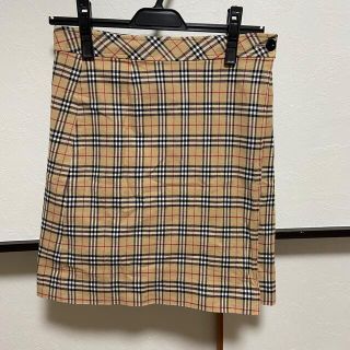 バーバリーブルーレーベル(BURBERRY BLUE LABEL)のBurberry Blue label 【used】チェック柄台形巻きスカート(ひざ丈スカート)