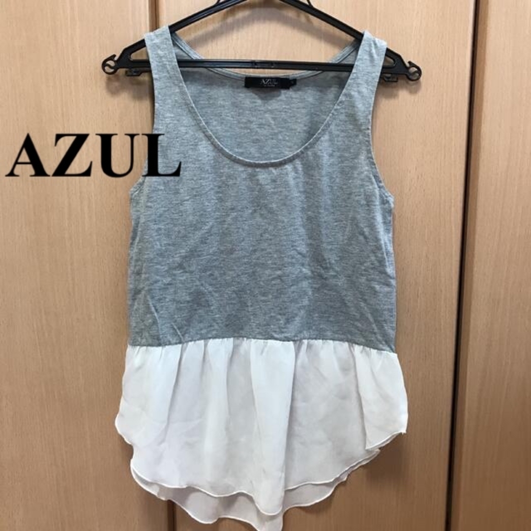 AZUL by moussy(アズールバイマウジー)のAZUL アズール シフォン タンクトップ トップス カットソー レディースのトップス(タンクトップ)の商品写真