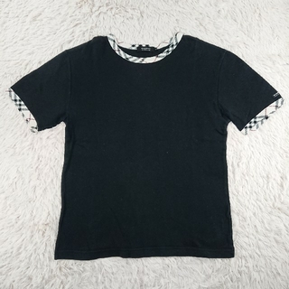 バーバリーブラックレーベル(BURBERRY BLACK LABEL)のバーバリーブラックレーベル ノバチェック Tシャツ 半袖 カットソー M 黒(Tシャツ/カットソー(半袖/袖なし))
