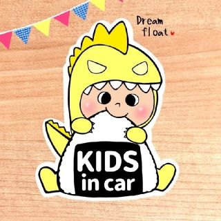 キッズインカー 【おにぎり怪獣イエロー】 マグネットステッカー シール 吸盤(その他)