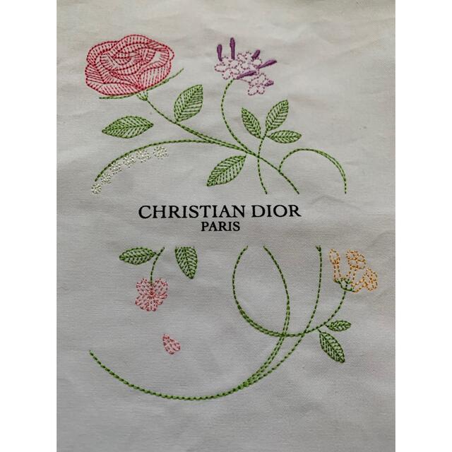 Christian Dior(クリスチャンディオール)のDIOR ノベルティ巾着　花刺繍巾着　新品　サンプル レディースのファッション小物(ポーチ)の商品写真