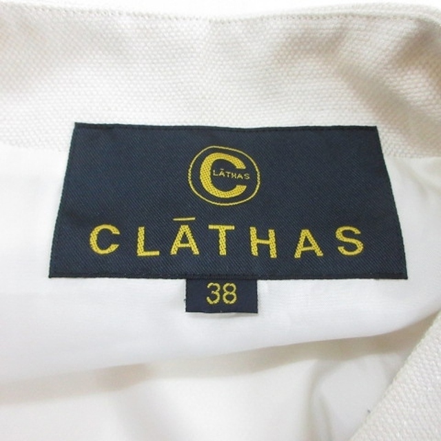 CLATHAS(クレイサス)のクレイサス ジャケット ノーカラー シングル 総裏地 麻混 38 アイボリー レディースのジャケット/アウター(その他)の商品写真