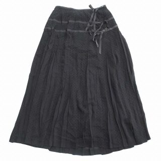 インゲボルグ(INGEBORG)の美品 インゲボルグ INGEBORG ドット プリーツ ロング スカート L●６(ロングスカート)