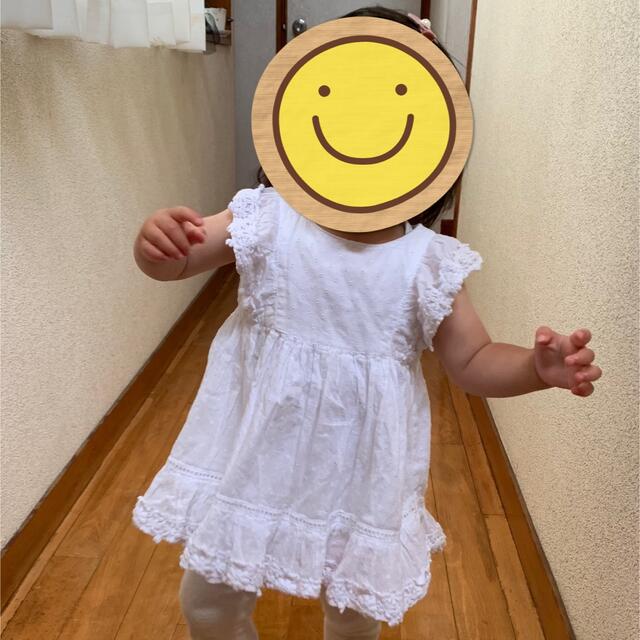 babyGAP(ベビーギャップ)のbaby gap ベビーギャップ　白　ワンピース　70 キッズ/ベビー/マタニティのベビー服(~85cm)(ワンピース)の商品写真