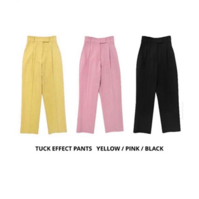 SOLOV TUCK EFFECT PANTS ピンク レディースのパンツ(カジュアルパンツ)の商品写真