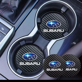 スバル(スバル)のSUBARUカーボンファイバー柄コースター2枚(車内アクセサリ)