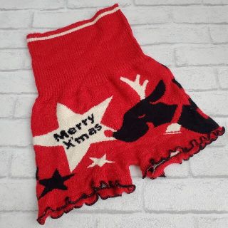 レディース 腹巻きパンツ 暖かパンツ 毛糸のパンツ レッド クリスマス(アンダーシャツ/防寒インナー)