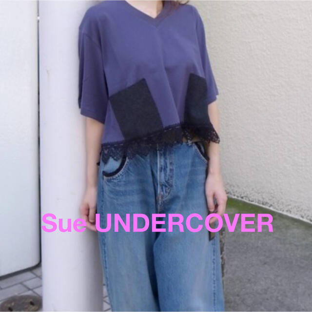 UNDERCOVER(アンダーカバー)のSue UNDERCOVER カットソー　パープル　黒レース レディースのトップス(カットソー(半袖/袖なし))の商品写真