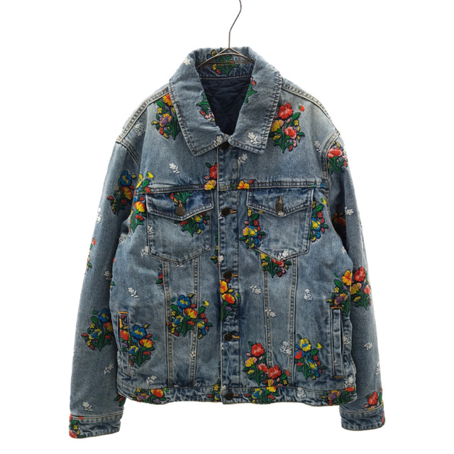 送料0円】 - KITH KITH インディゴ エリスデニムジャケット フローラル