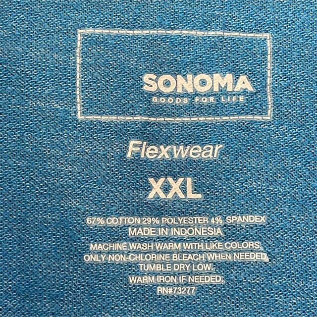 【SONOMA】XXL オーバーサイズ ポロシャツ ブルー 無地 US古着 メンズのトップス(ポロシャツ)の商品写真