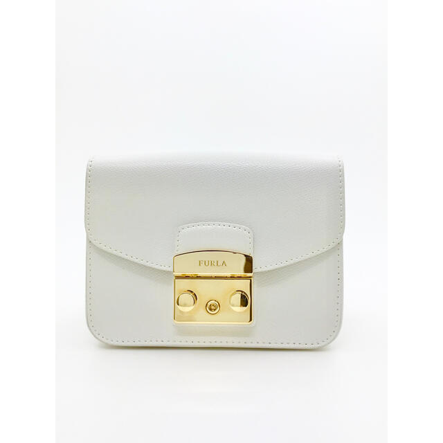 良品　フルラ　FURLA     チェーンショルダー　メトロポリス　白