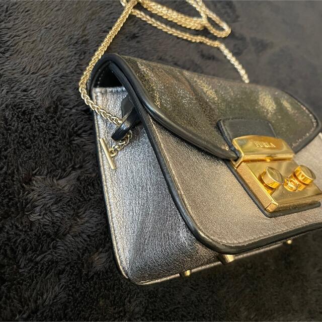 FURLA メトロポリス グリッター ミニチェーンショルダーバッグ