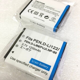 フジフイルム(富士フイルム)のNP-50 NP-50A 1200ｍAh互換 バッテリー2個セット(デジタル一眼)