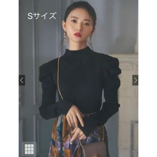 グレイル(GRL)のGRL パワショルハイネックリブニットトップス　ブラック　新品タグ付き(ニット/セーター)