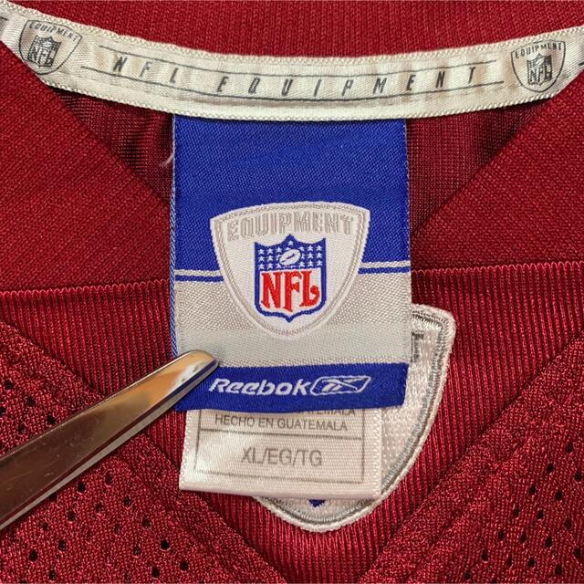 Reebok(リーボック)のリーボックNFL半袖ゲームシャツナンバリングビッグプリント刺繍ロゴアメリカ古着 メンズのトップス(Tシャツ/カットソー(半袖/袖なし))の商品写真