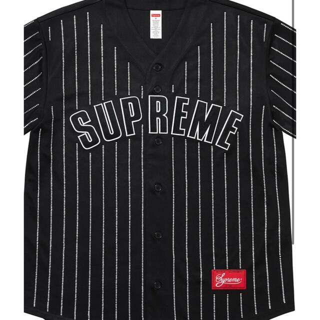 使い勝手の良い - Supreme Rhinestone Jersey Baseball Stripe シャツ