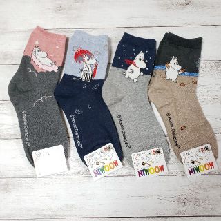 ムーミン(MOOMIN)の【送料込み】【MOOMIN】コンビカラームーミンクルーソックス4足セット(ソックス)