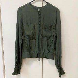 ソブ(Sov.)の《美品》sov. ブラウストップス ダブスタ購入 グリーン(シャツ/ブラウス(長袖/七分))