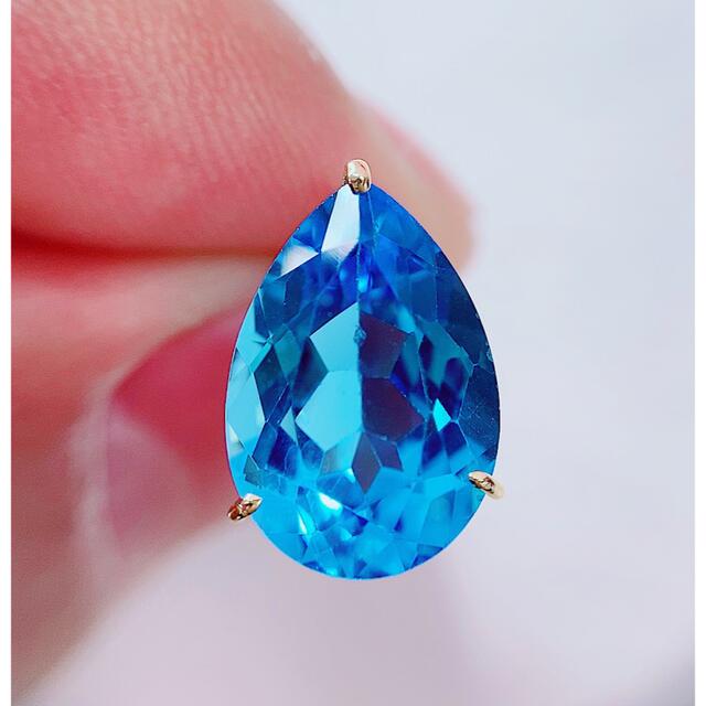 即決価格☆12.00ct☆✨大粒ブルートパーズK18ピアスイヤリング | www