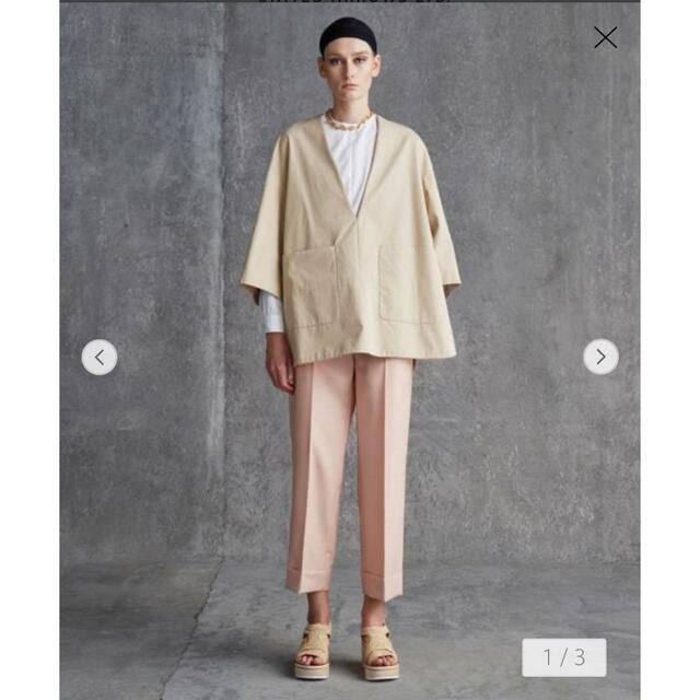 Drawer(ドゥロワー)コットンギャバジンVネックブラウス(BEIGE) www