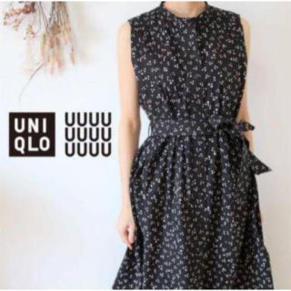 ユニクロ(UNIQLO)のUNIQLO U♡ドットシアサッカーシャツワンピース(ロングワンピース/マキシワンピース)