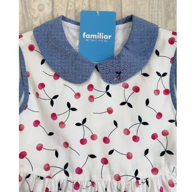 familiar - 【新品】現行品襟付きワンピースさくらんぼ 110の通販 by