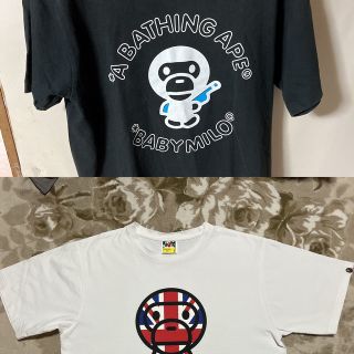 アベイシングエイプ(A BATHING APE)のセット　APE BABY MILO  BAPE  KAWS ブラック　イギリス(Tシャツ/カットソー(半袖/袖なし))