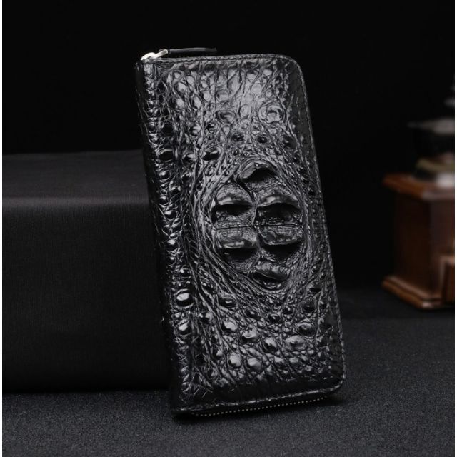 ワニ革 新品 長財布 ブラック クロコダイル 天然革 高級 ワニ ...