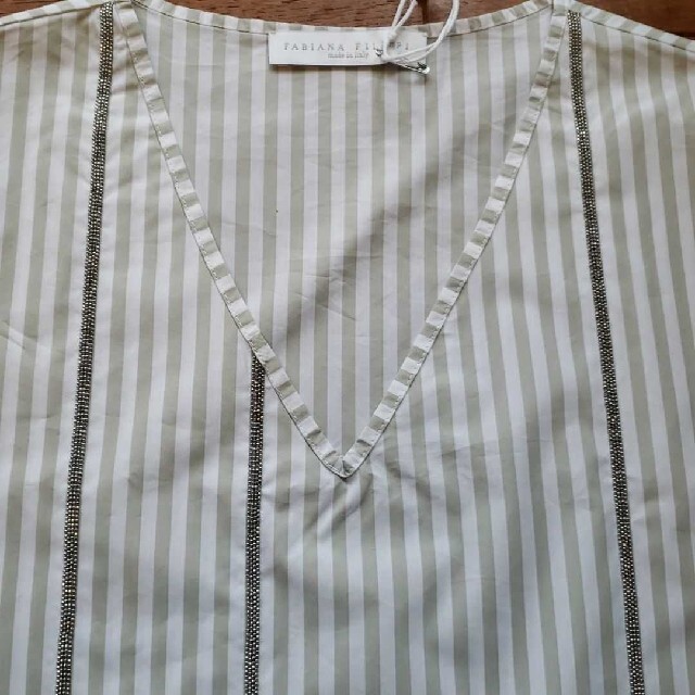 ファビアナ フィリッピ カーキストライプ柄シャツ(42サイズ) | www