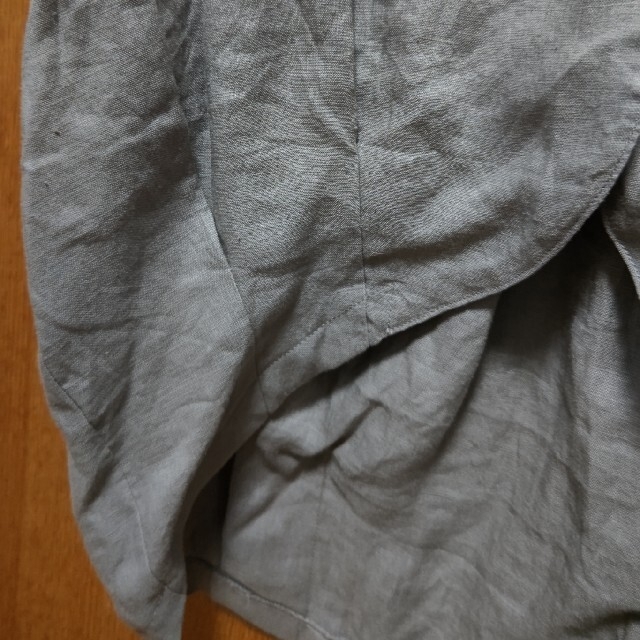 【08Mab】リネン100％ 変形 羽織り ジャケット 麻 ゼロハチマブ グレー
