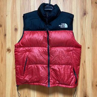 THE NORTH FACE ダウンジャケット/ダウンベスト S 赤x黒