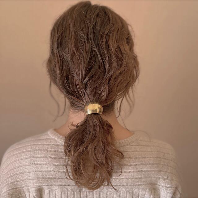 ヘアピアス   ポニーフック　真鍮　ROTONDO ハンドメイドのアクセサリー(ヘアアクセサリー)の商品写真