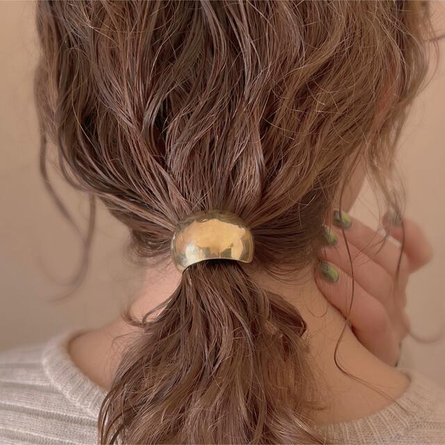 ヘアピアス   ポニーフック　真鍮　ROTONDO ハンドメイドのアクセサリー(ヘアアクセサリー)の商品写真