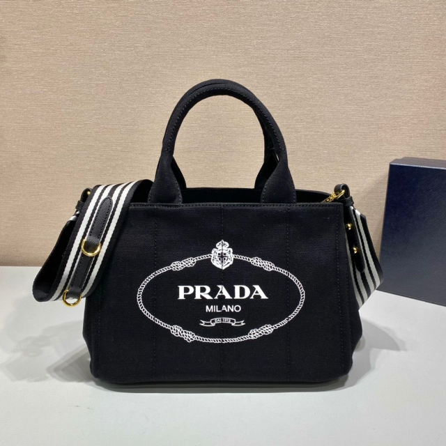 PRADA - PRADA プラダ カナパ　ハンドバック　ブラック　チェック
