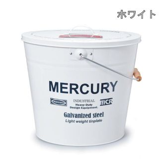 【 ホワイト 】MERCURY マーキュリー ブリキバケツ オーバルフタツキ(その他)